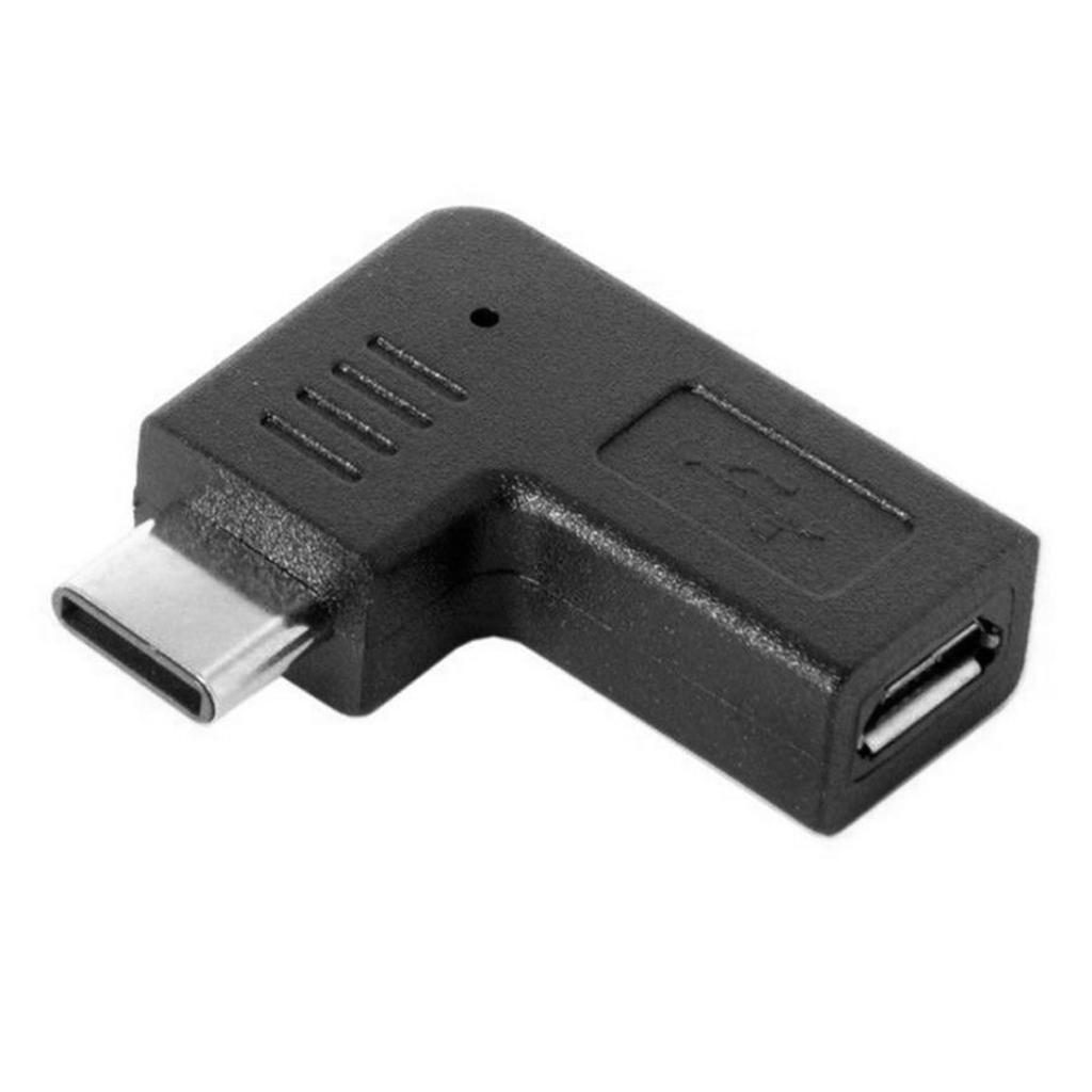 2x 90 Degree Micro USB Female To Type C Male Adapter For Samsung,Huawei,PC