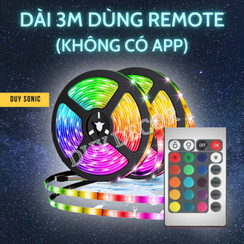 Dây đèn led RGB 16 triệu màu, LED RGB 5050 điều khiển thông minh, led dán tường thông minh