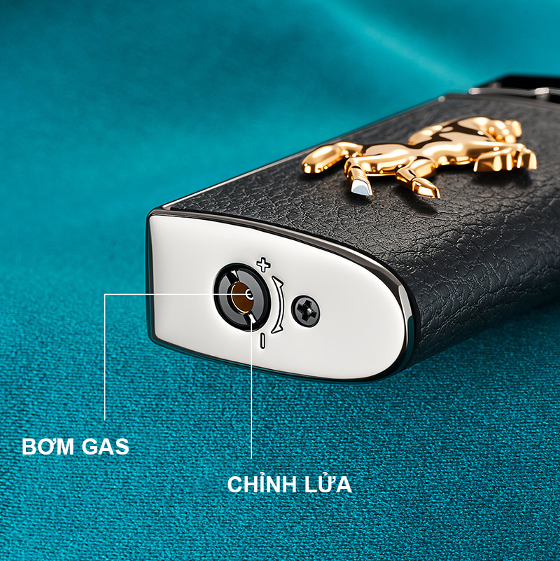Bật Lửa Khè Kim Loại Bọc Da Hình Con Ngựa – Xài Gas
