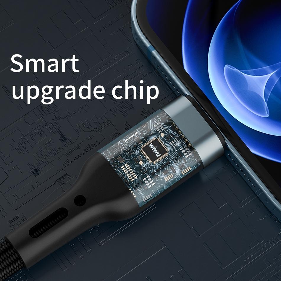 Dây cáp sạc nhanh 60W đa năng 4 in 1 USB C + USB A ra đầu sạc Type C + sạc Light cho iPhone iPad hiệu WIWU PT06 - Hàng nhập khẩu
