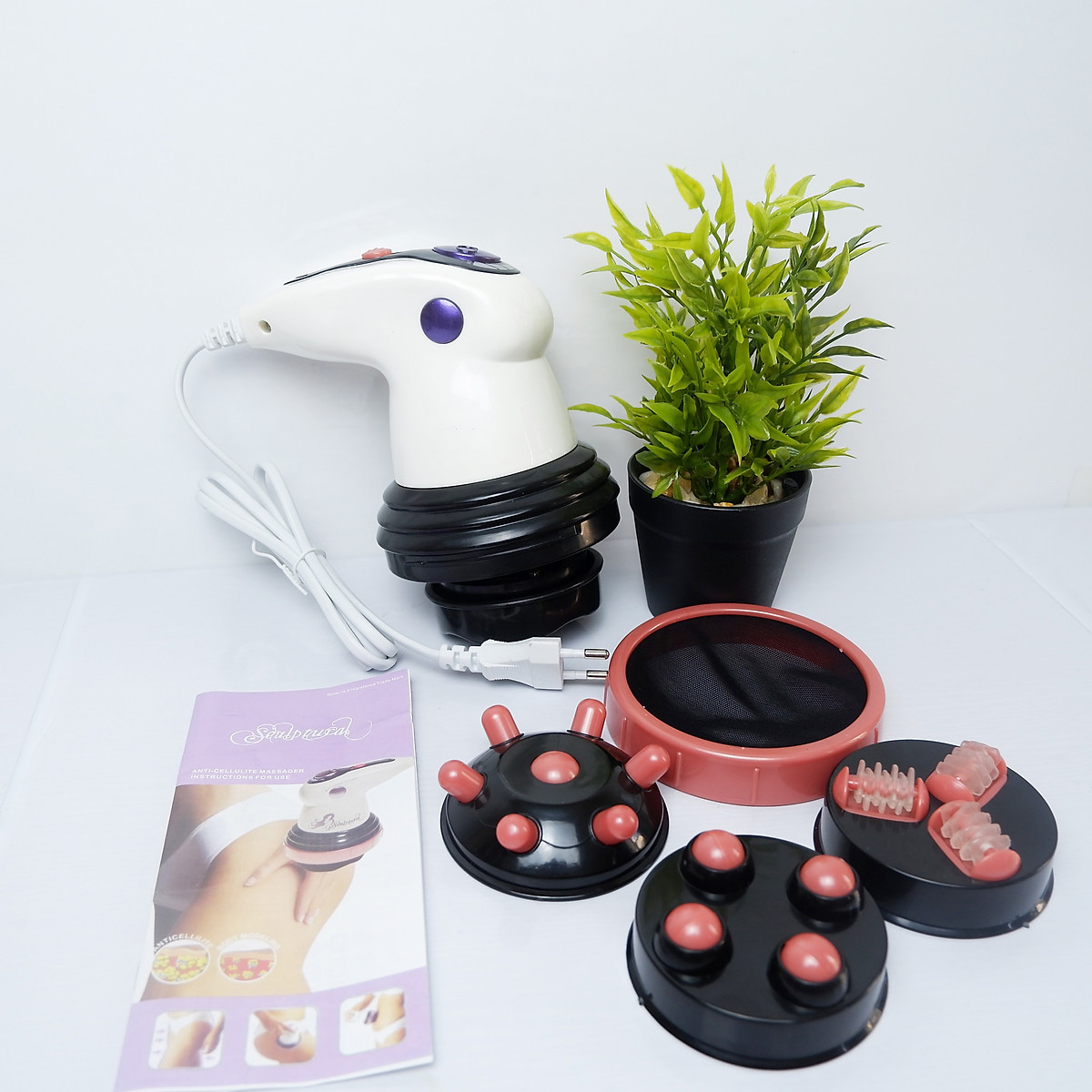 Máy Massage Cầm Tay hỗ trợ giảm mỡ Toàn Thân - Tặng Kèm Cọ Trang Điểm