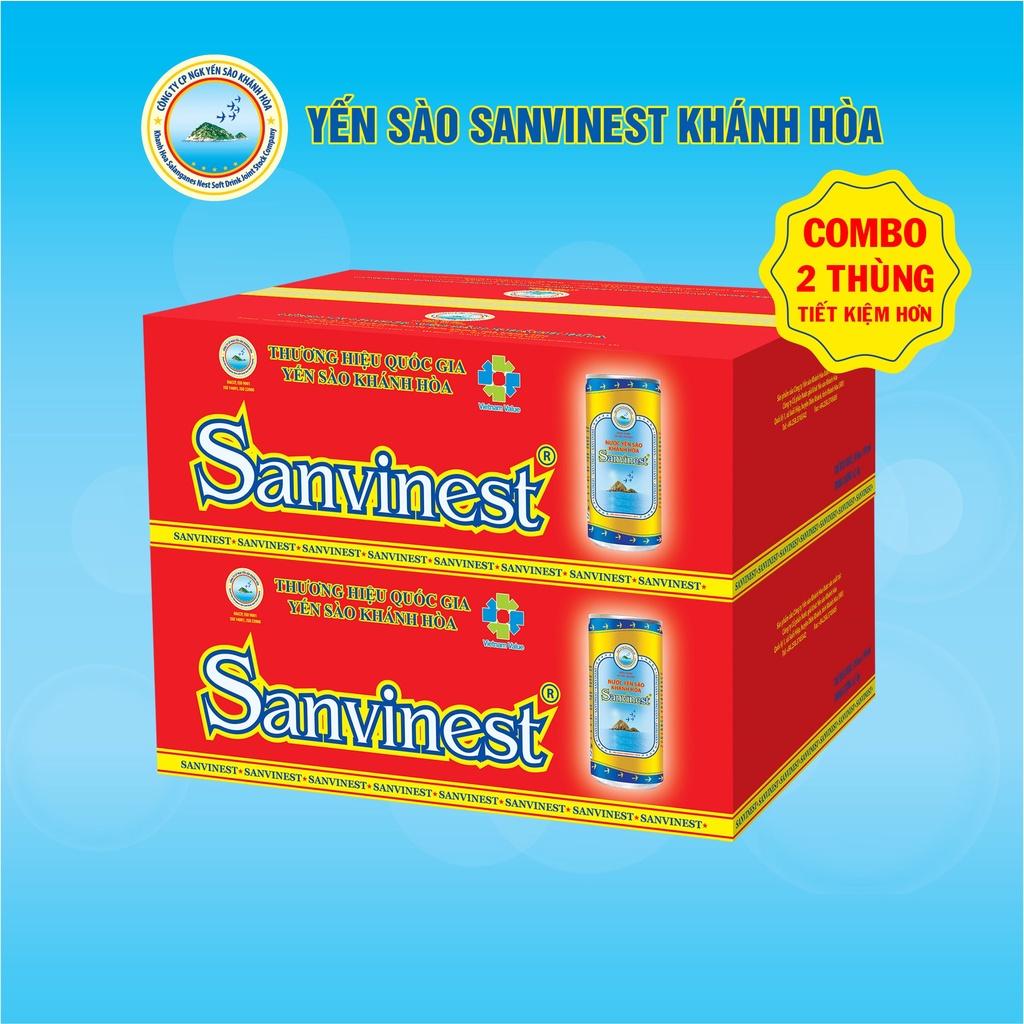 [Combo 2 thùng] Nước giải khát Yến sào Sanvinest Khánh Hòa đóng lon 190ml, thùng 30 lon