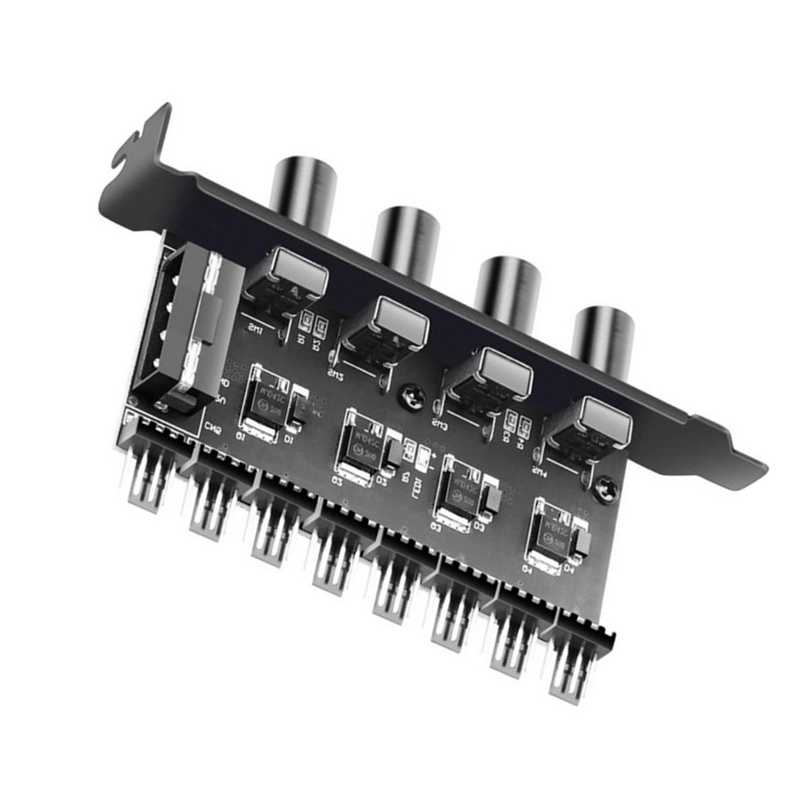 8 Way PC Case Cooling Fan Hub PC Fan Hub for PC Case Chassis Computer Adapter Regulator Splitter