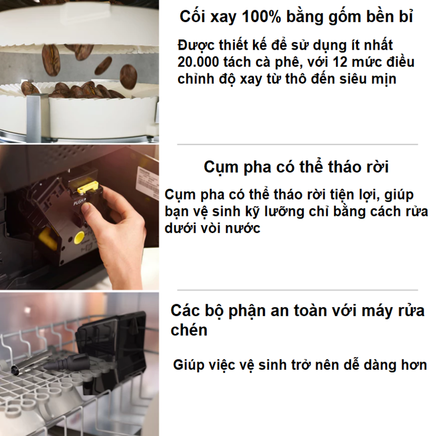 Máy pha cà phê Espresso, Americano tự động và Capuccino, Latte Serial 2200. Thương hiệu Hà Lan cao cấp Philips - EP2124/72. HÀNG CHÍNH HÃNG