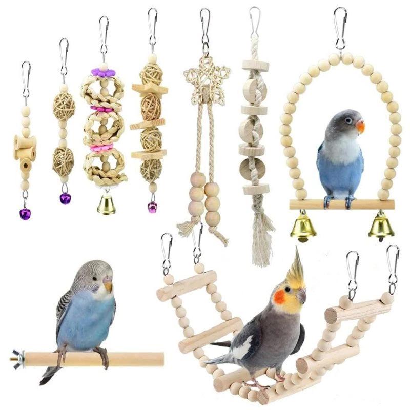 9 gói Đồ chơi chim treo chuông chuông Chim Chim đồ chơi vẹt vẹt