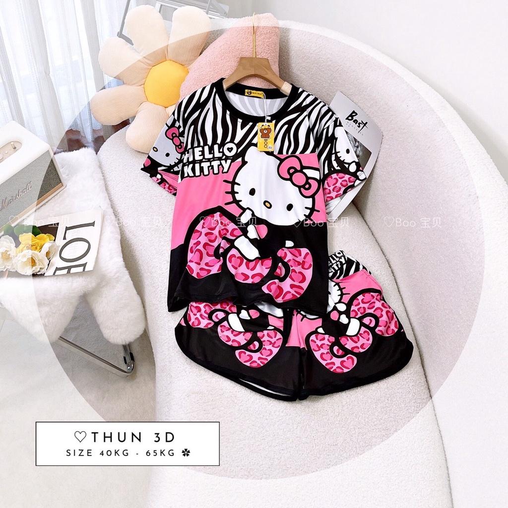 Set Thun Đùi Cotton Mịn In 3D