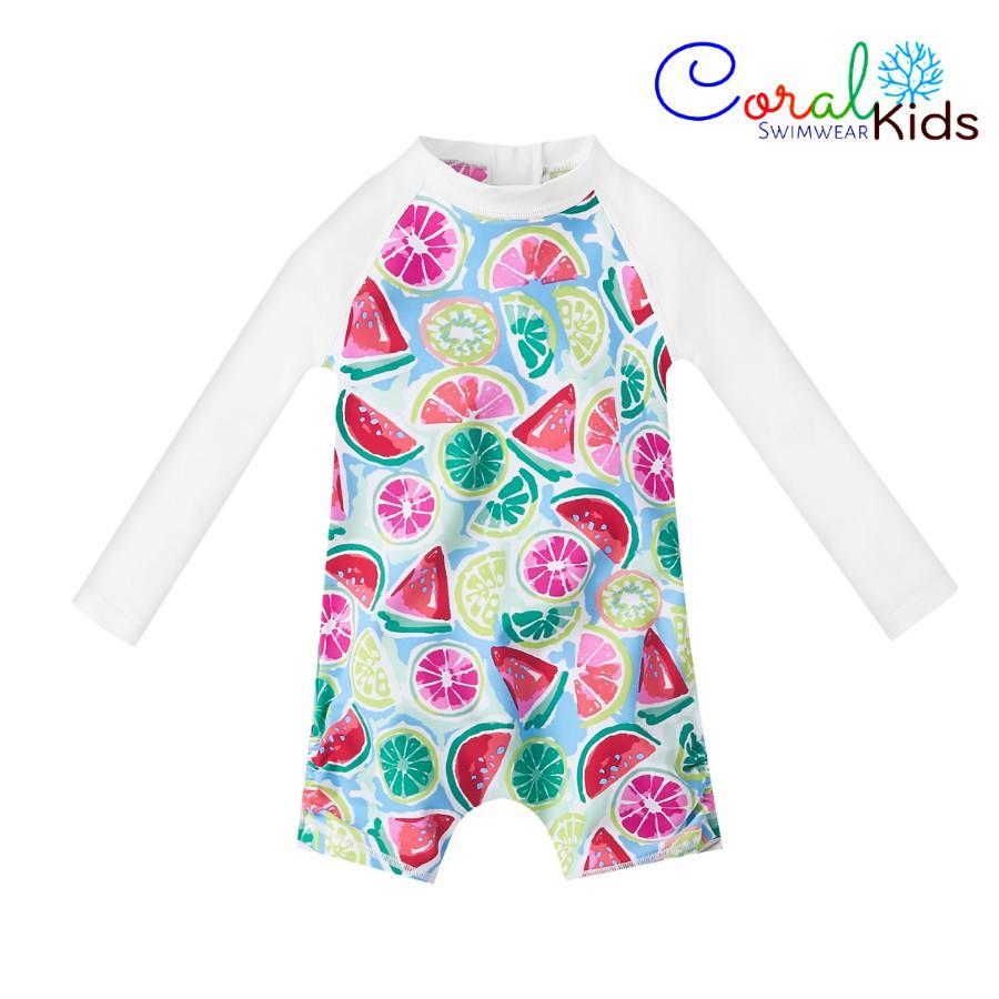 ĐỒ BƠI CHỐNG NẮNG GIỮ NHIỆT CORAL KIDS SWIMWEAR CHO BÉ GÁI 6 tháng đến 4 tuổi - Lila Swimwear - Tặng tã bơi