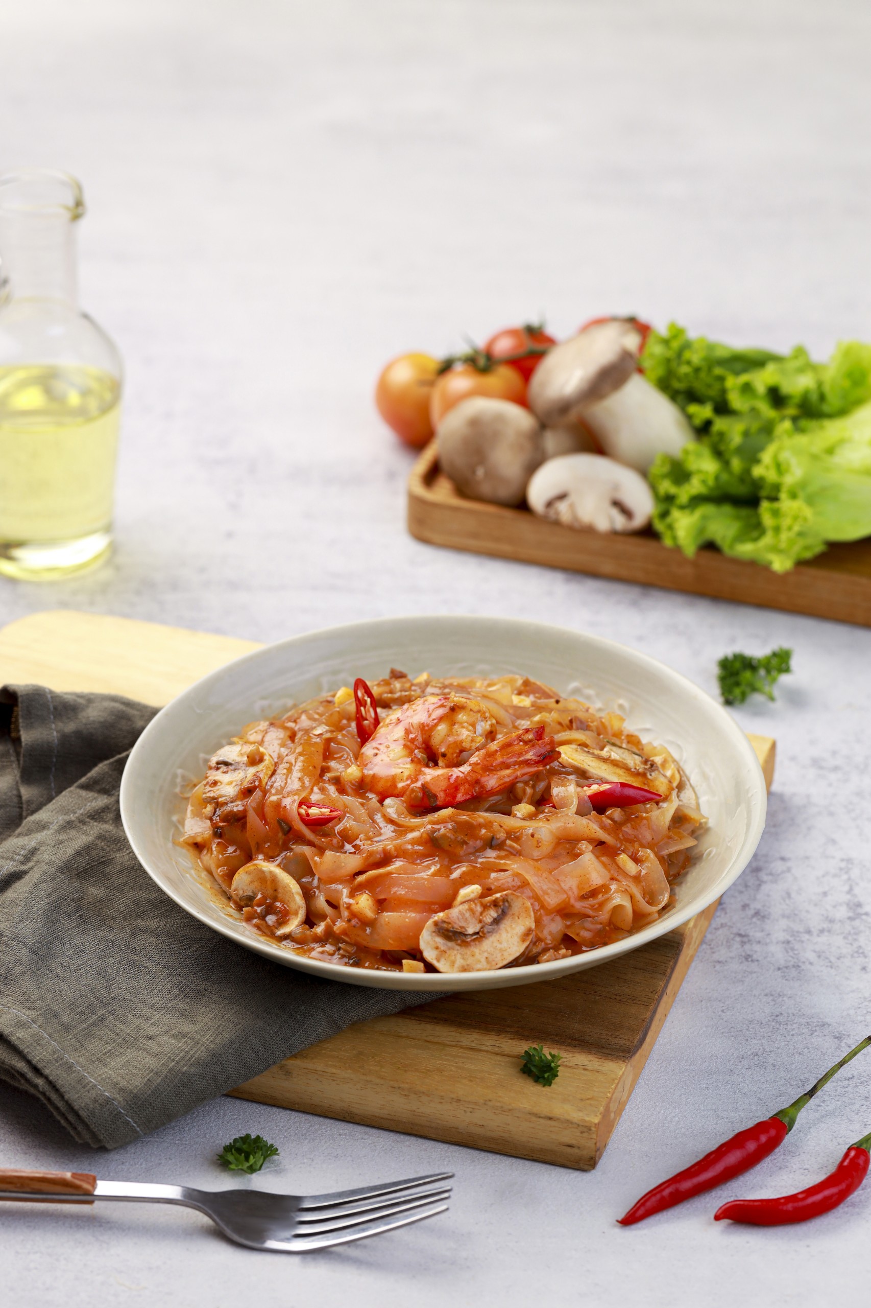 Phở konjac Xốt tôm cay - Phở tươi thượng hạng Exnoodle, ít calorie, giàu chất xơ, không chất bảo quản, sd trực tiếp (gói 350g)