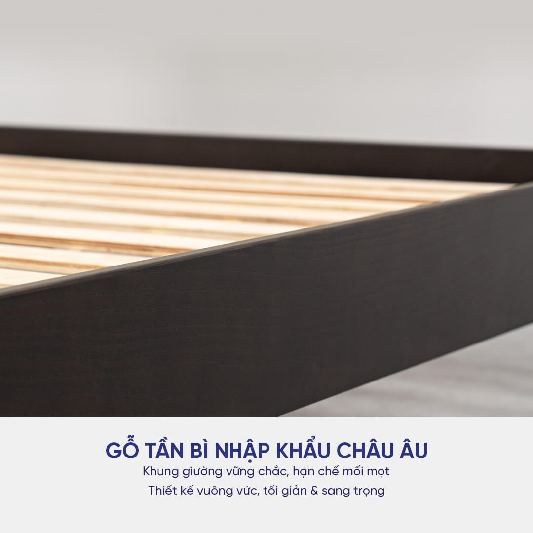 Giường gỗ Tần Bì Amando Athena hạn chế mối mọt, chống va đập tốt, độ bền bỉ cao