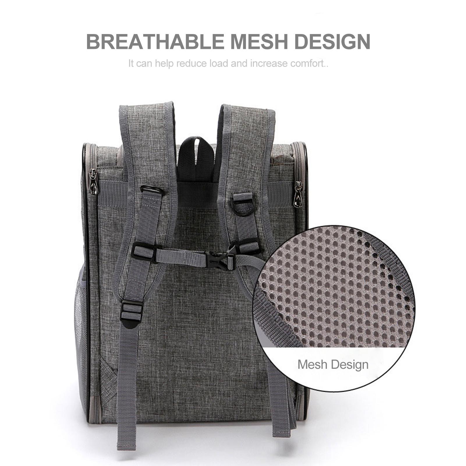 Ba lô có thể gập lại với túi lưới thoáng khí với tấm lót bên trong cho mèo và chó nhỏ