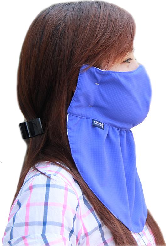Khẩu trang lớn chống nắng UPF50+ light grape blue Zigzag MAS00408