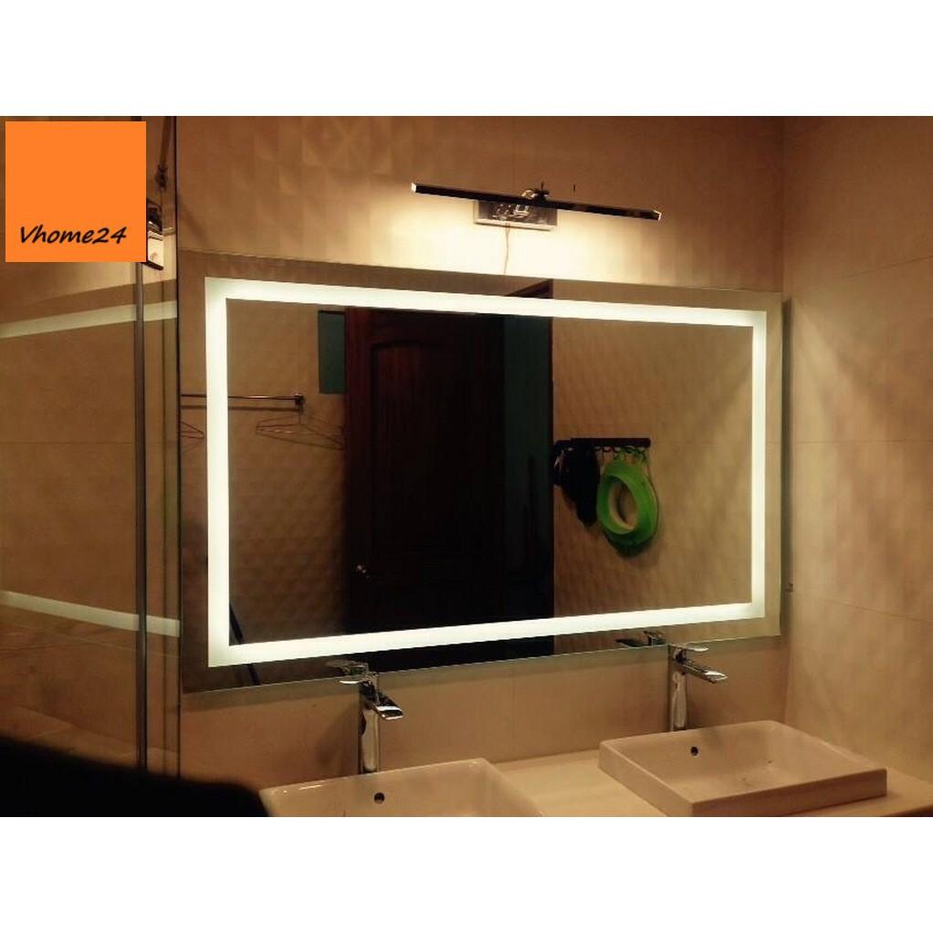 GƯƠNG VỆ SINH ĐÈN LED CHỮ NHẬT KHÔNG VIỀN GLE104