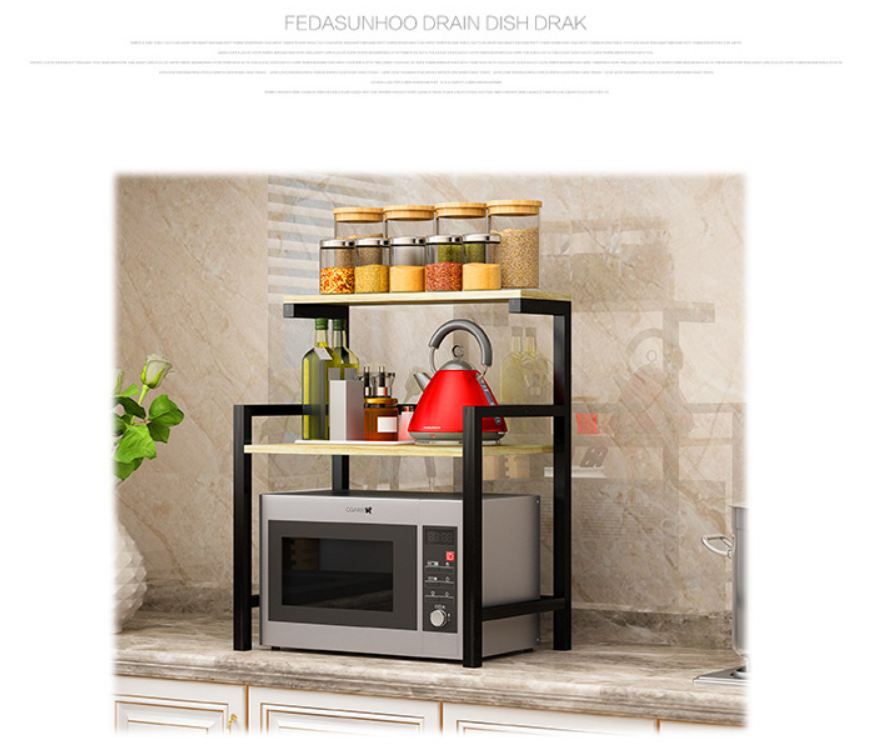 Kệ lò vi sóng 2 tầng lửng khung thép 52x35x67