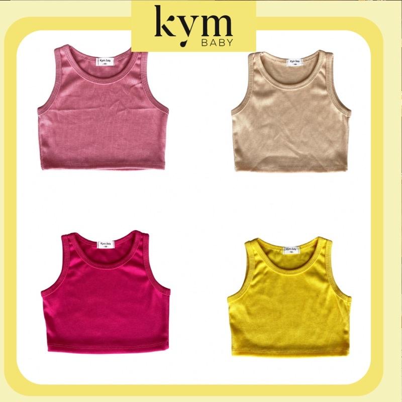 Áo thun ba lỗ basic kiểu dáng croptop chất thun gân co giãn cho bé gái A820