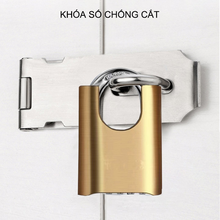 Khóa số chống trộm có tai chống cắt, loại 4 mã số thay đổi được, móc khóa thép cứng D8mm (HD05)