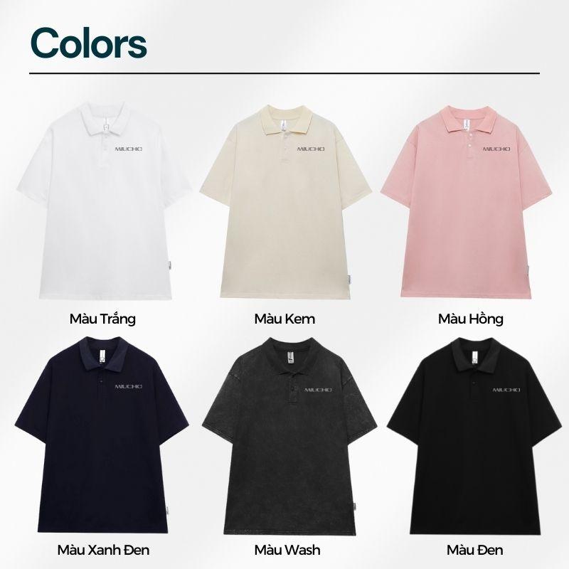 Áo polo nữ form rộng, áo thun polo nữ có cổ đẹp chất cotton form unisex PL044 Miucho in Graphic