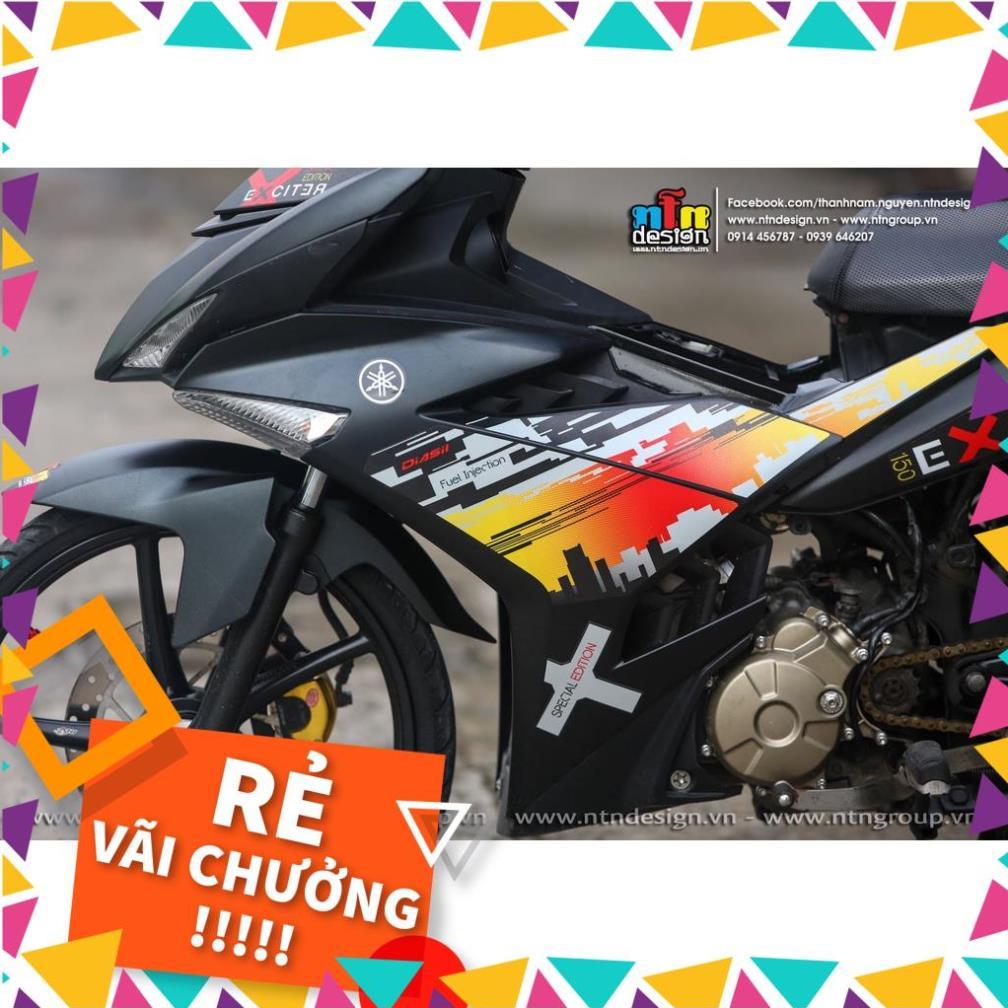 Tem Rời Exciter 150 Mẫu Hoàng Hôn Vàng Đỏ Đen