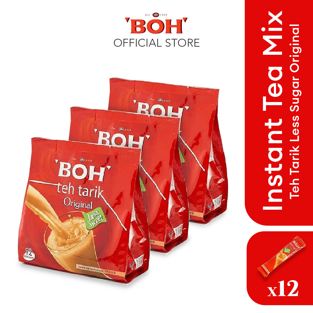BỘT TRÀ SỮA TRUYỀN THỐNG ÍT NGỌT HIỆU BOH - BOH TEH TARIK ORIGINAL LESS SWEET (12's)