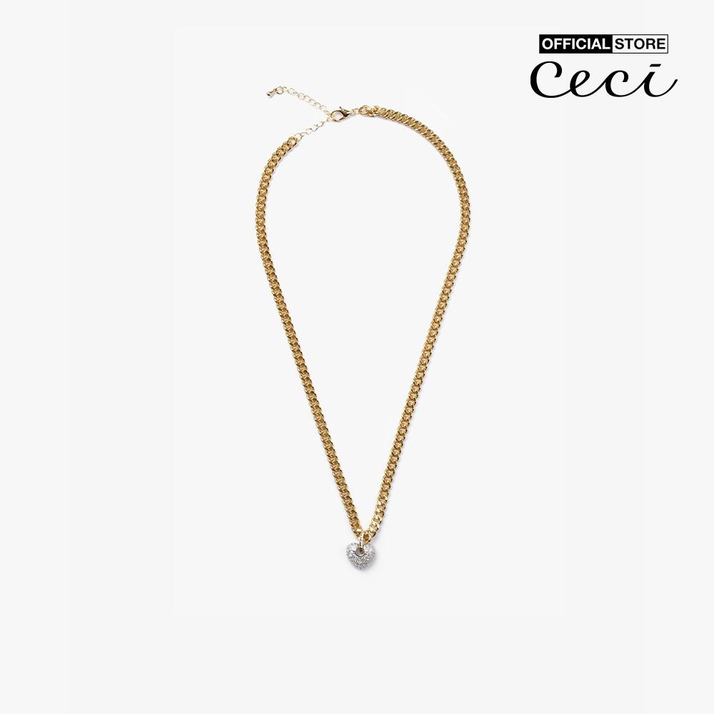 CECI - Dây chuyền nữ mắc xích phối mặt hình trái tim thời trang CC4-01000185-27