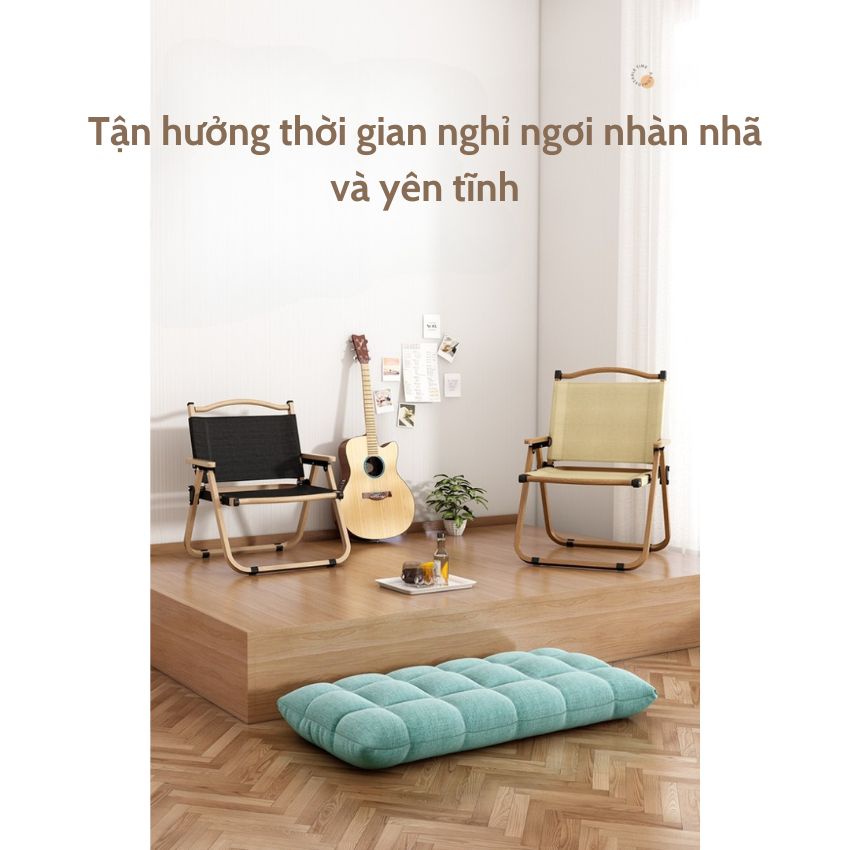 Ghế xếp du lịch có tựa lưng gấp gọn - Ghế dù có tay vịn dã ngoại cafe tiện dụng