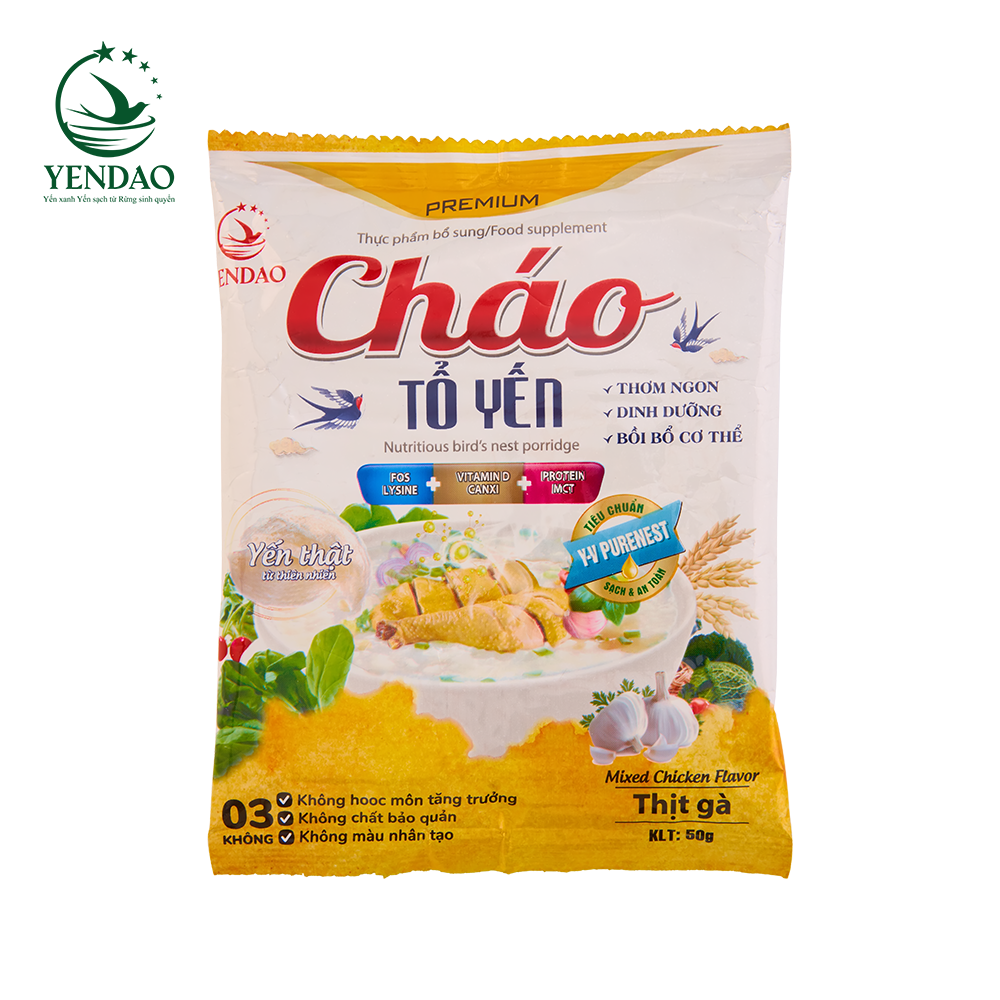 Cháo Tổ Yến Thịt Gà Yến Đảo Cải Thiện Chức Năng Phổi - thùng 30 gói