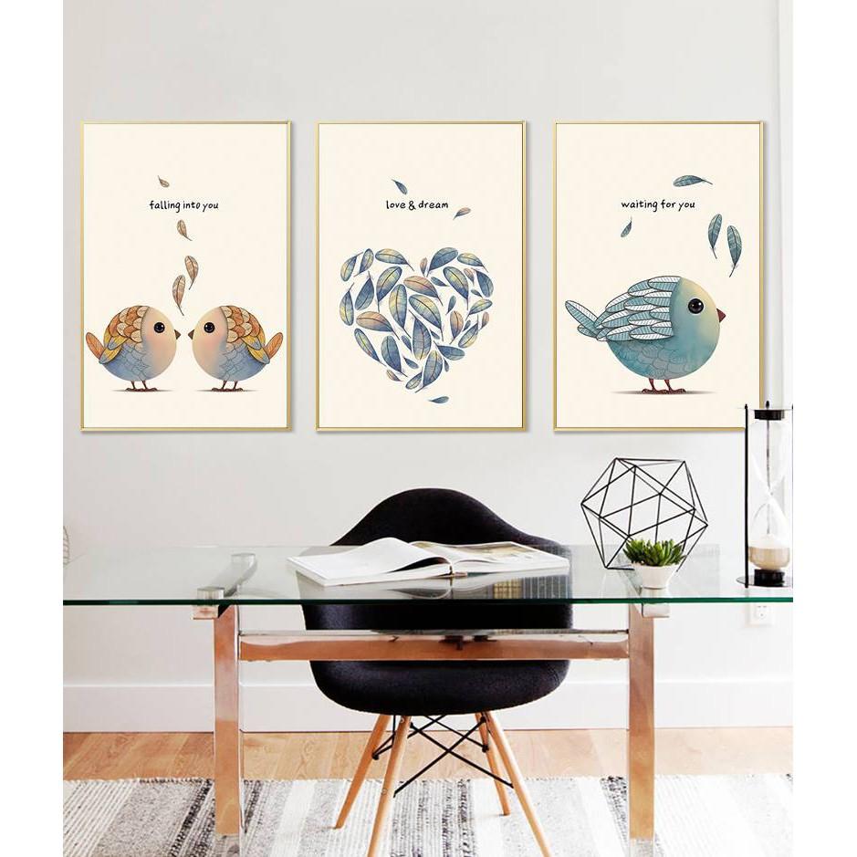 Bộ 3 tranh canvas động vật trẻ em ADH0092