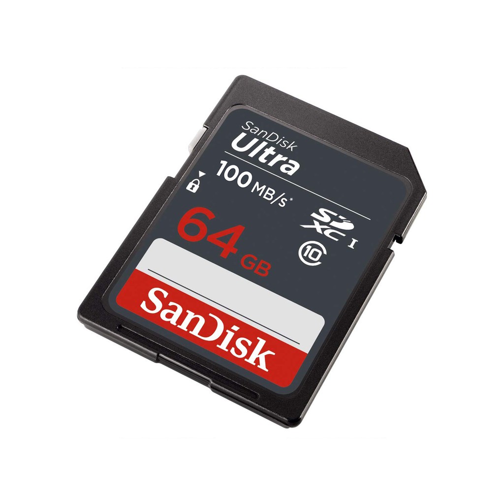 Thẻ nhớ SDXC Sandisk Ultra 64GB upto 100MB/s UHS-I (cho máy ảnh) - Hàng chính hãng