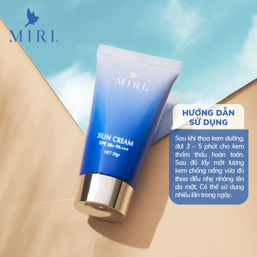 COMBO TẠM BIỆT NÁM MIRI: White Cream Melasma MIRI &amp; Melasma Serum MIR  70gram &amp; Sun Cream MIRI SPF 50+ PA+++ 30gram