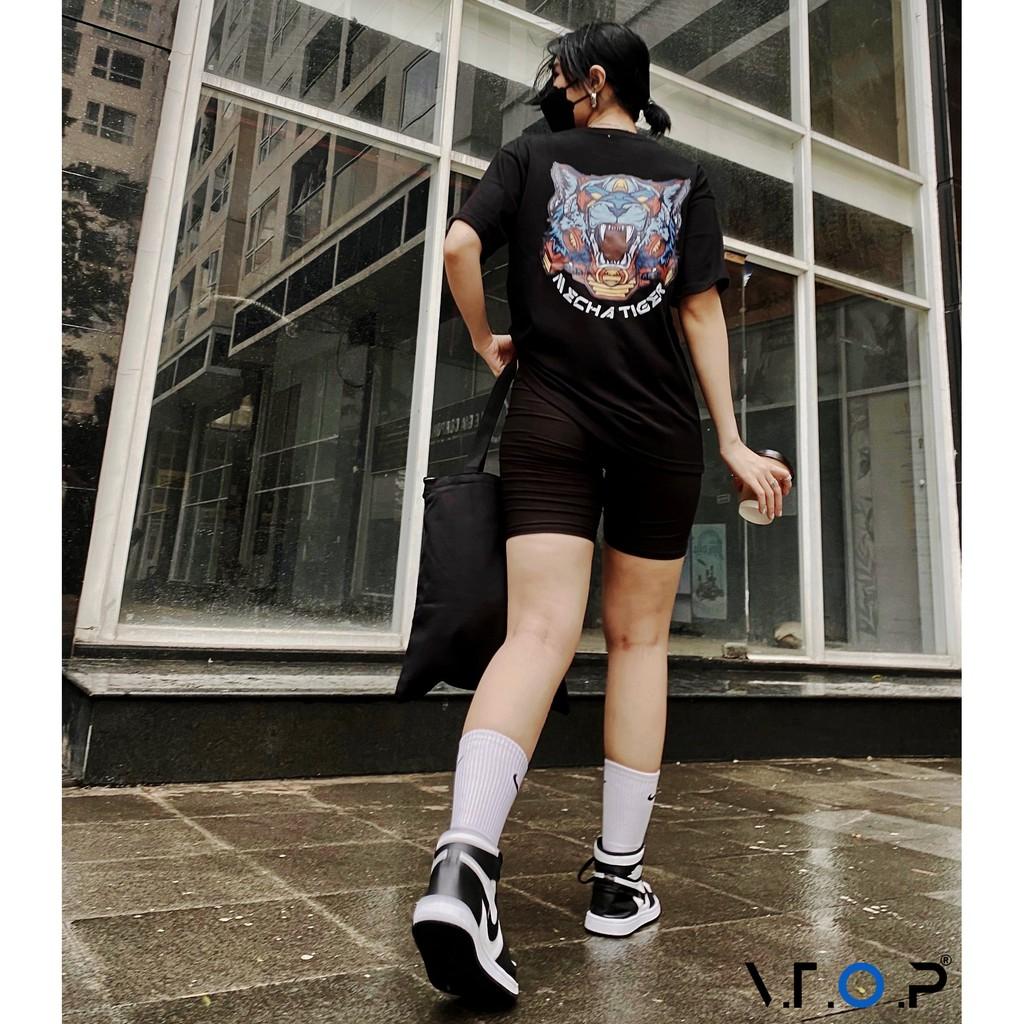 Áo thun nam nữ unisex oversize Tiger Black