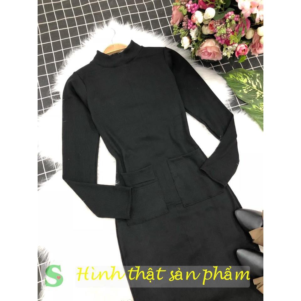 ĐẦM ÔM DÁNG DÀI XẺ TÀ 2 TÚI