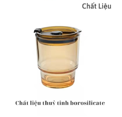 Cốc Thủy Tinh Bọc Da Cao Cấp Tặng Kèm Nắp Đậy Và Ống Hút GD596-LyTT