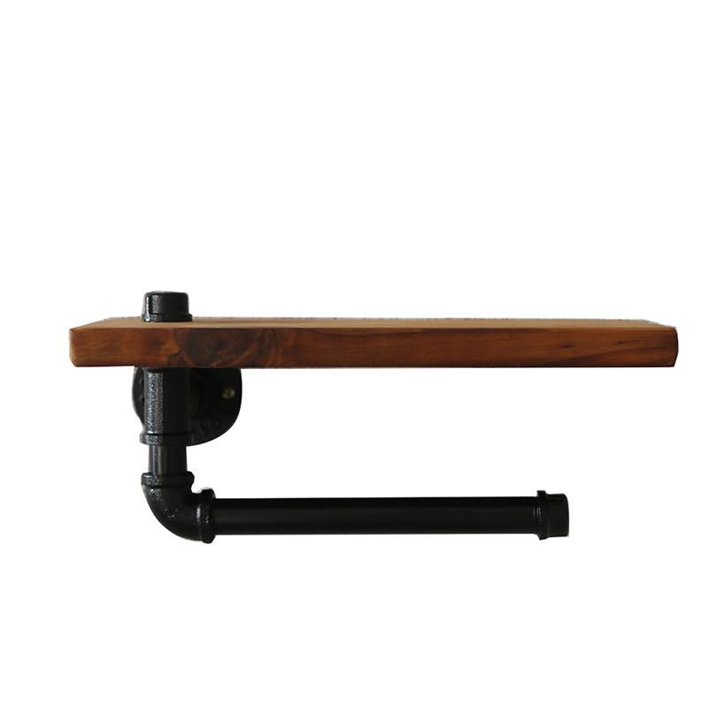 Kệ ống nước mini kèm móc treo tường WC, kệ ống nước lắp ráp chất liệu ống sắt cao cấp trang trí đẹp