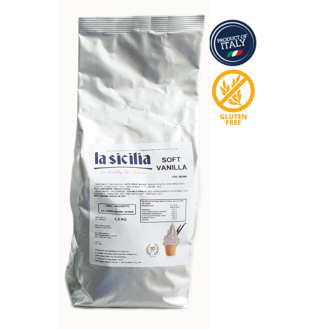 Bột làm kem Vani La Sicilia - 1.5 kg