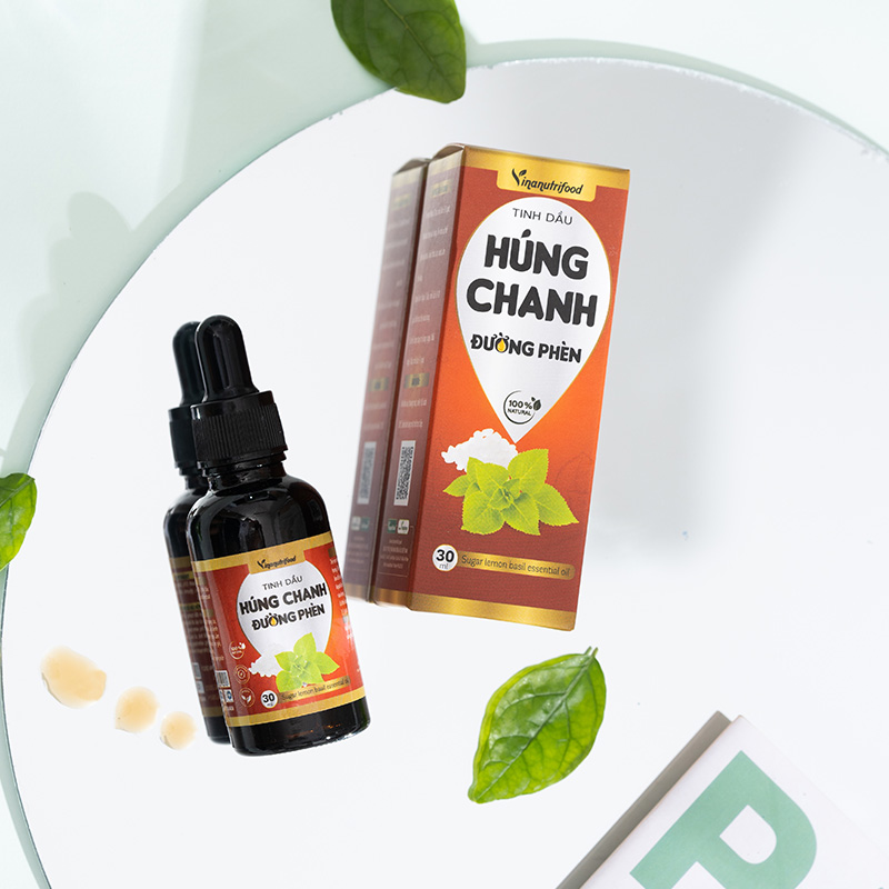 Tinh dầu húng chanh đường phèn Vinanutrifood chiết xuất từ tự nhiên hỗ trợ các bệnh về đường hô hấp như ho, viêm họng, cảm cúm, sổ mũi an toàn với trẻ em