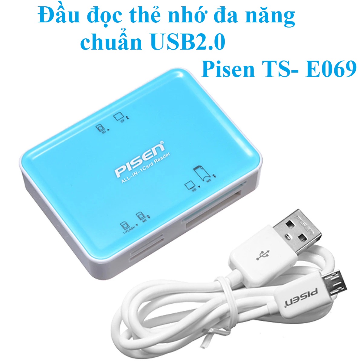 Đầu đọc thẻ nhớ đa năng chuẩn USB2.0 Pisen TS- E069 _ Hàng chính hãng