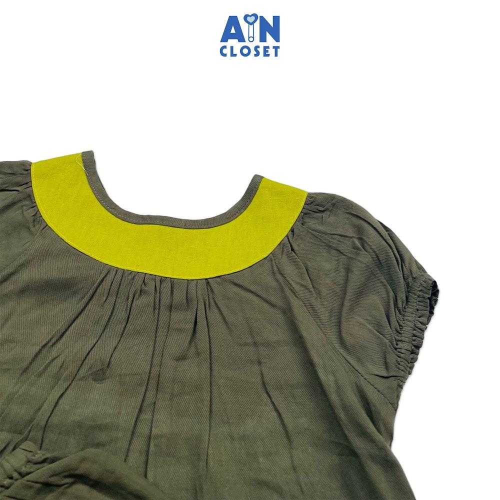 Bộ quần áo ngắn bé gái Xanh Khói cotton lụa - AICDBGRK7OR2 - AIN Closet