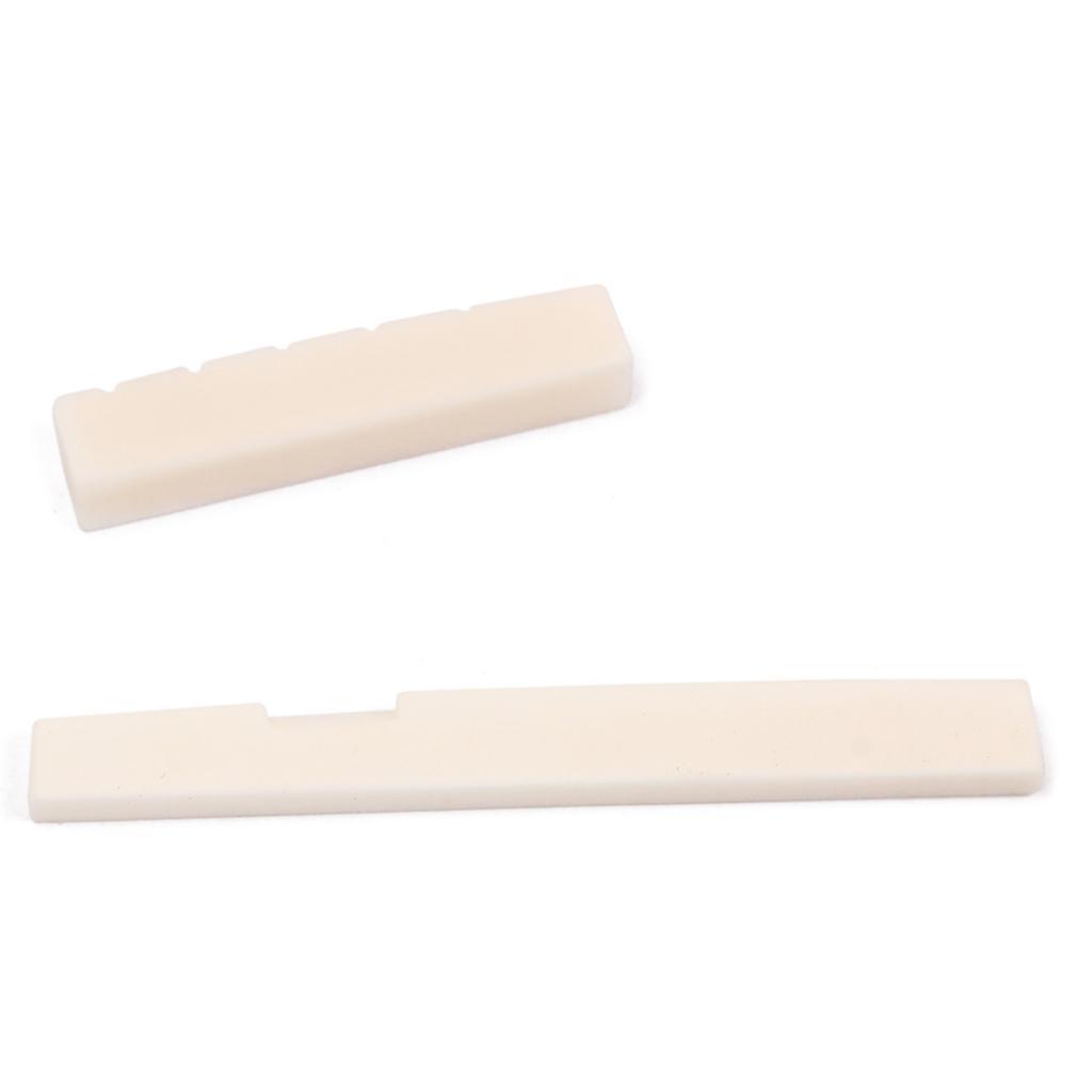 2 Sets Bone Bridge Saddle Nut for Acoustic Guitar Musical Instrument Parts
