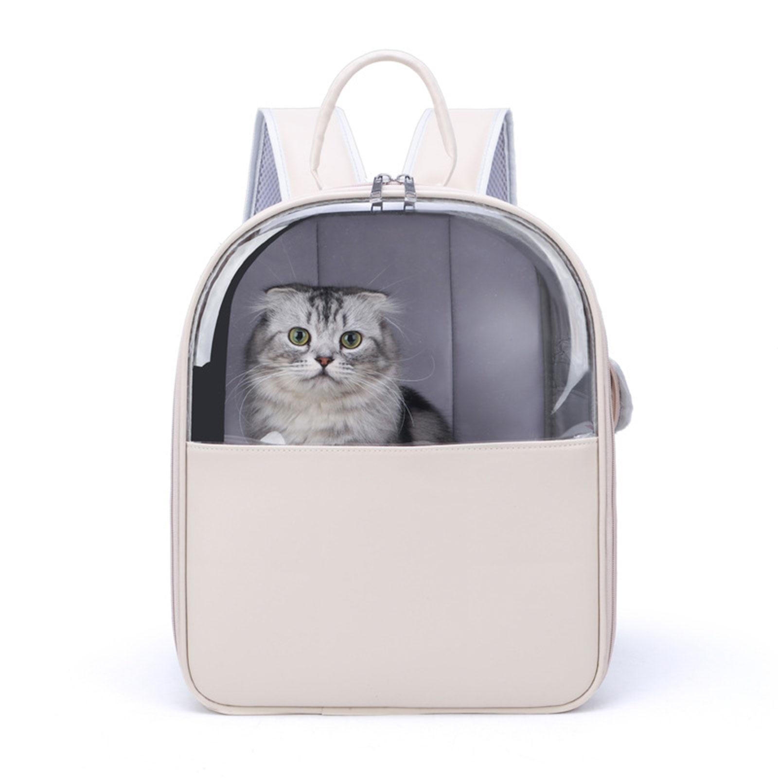 Portable Cat Backpack Transparent Pet Puppy Carrier Bag for Travel Hiking