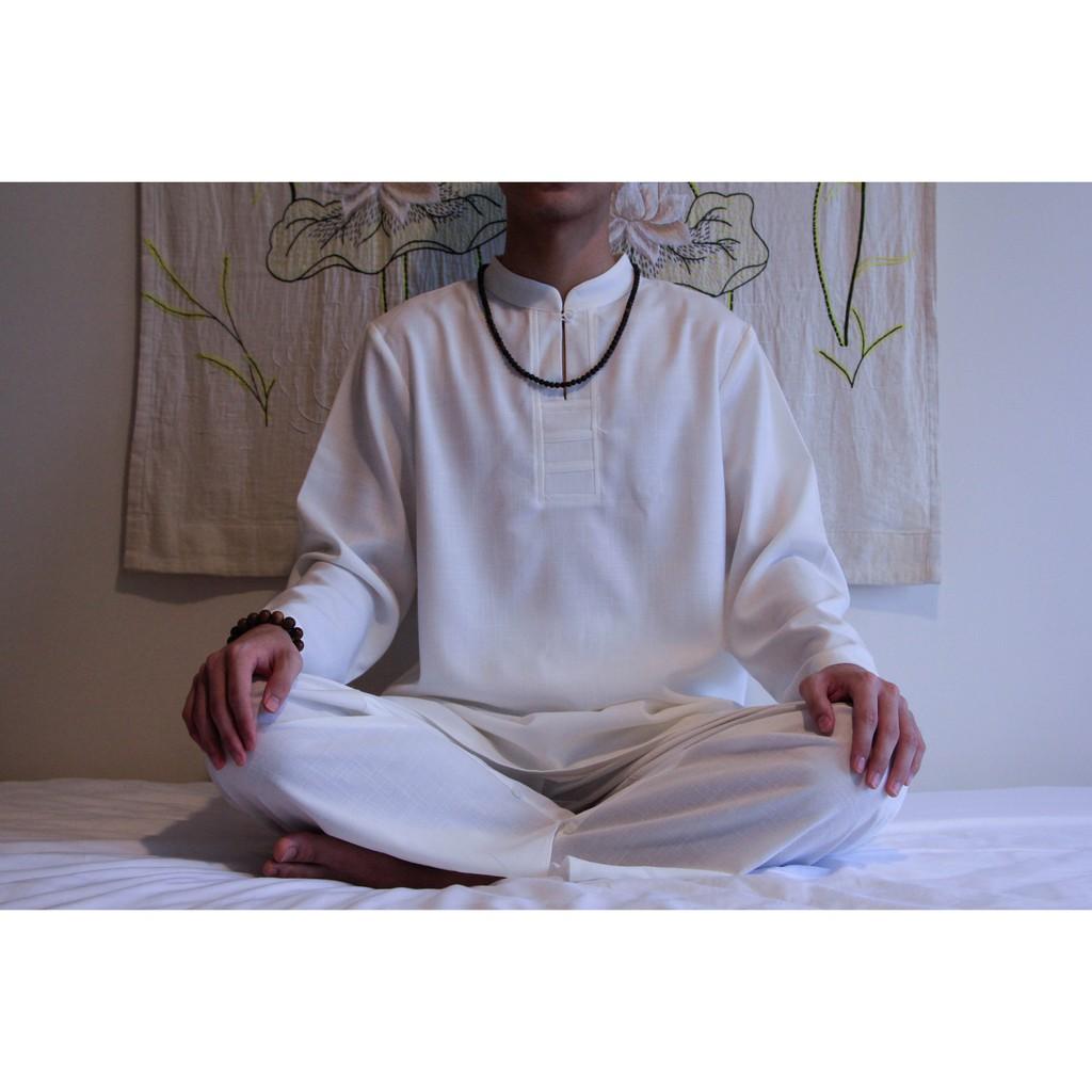 Quần áo Thiền cho phật tử, người tập yoga theo phong cách trang phục cổ trang Zambala - Nam cổ cao