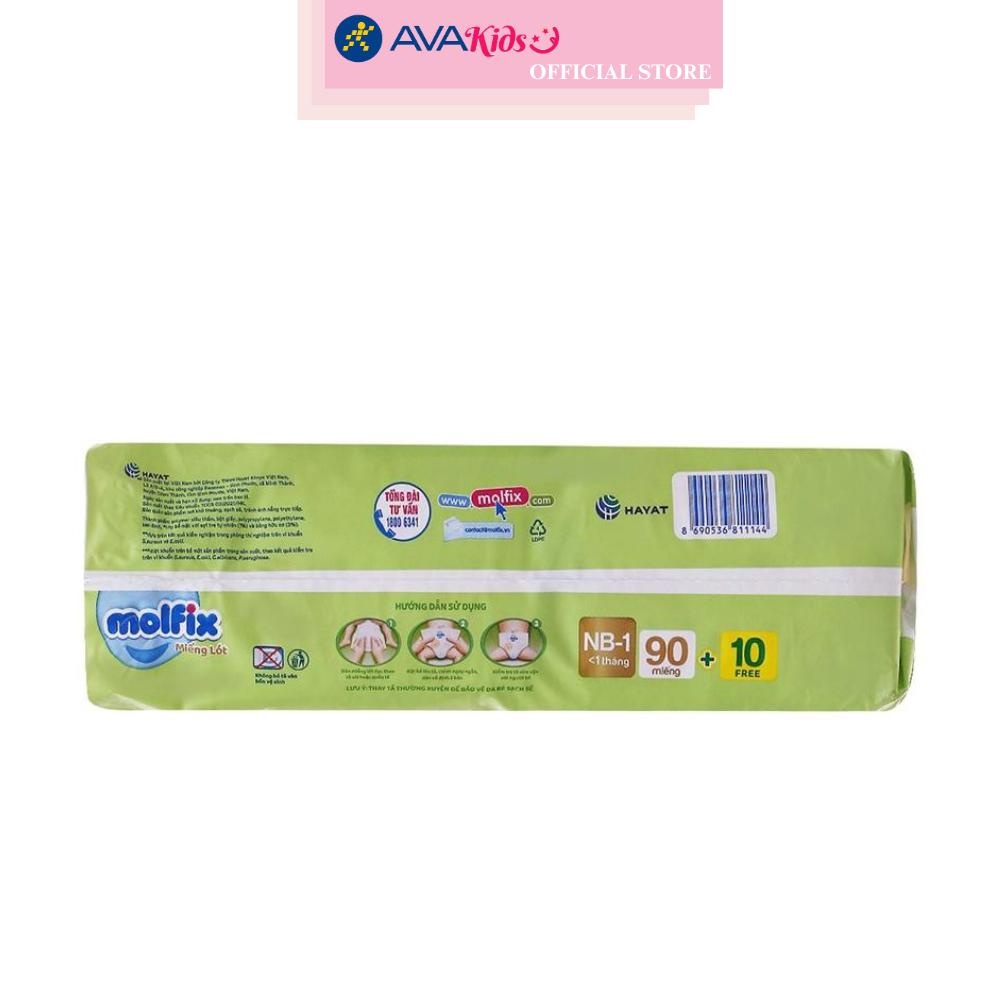 Miếng lót Molfix thiên nhiên size NB1 90 + 10 miếng (Dưới 1 tháng)