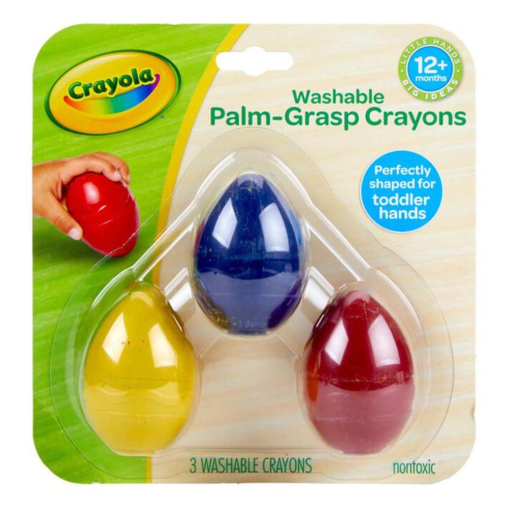 Vỉ 3 Bút Sáp Màu Dạng Quả Trứng Dễ Cầm Nắm Cho Bé - Crayola 811450