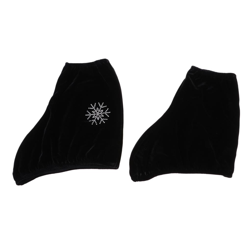 1 Pair Velvet Figure Ice Skate Boot Covers Protector Protect Skates from Dust Black Blue Fushia