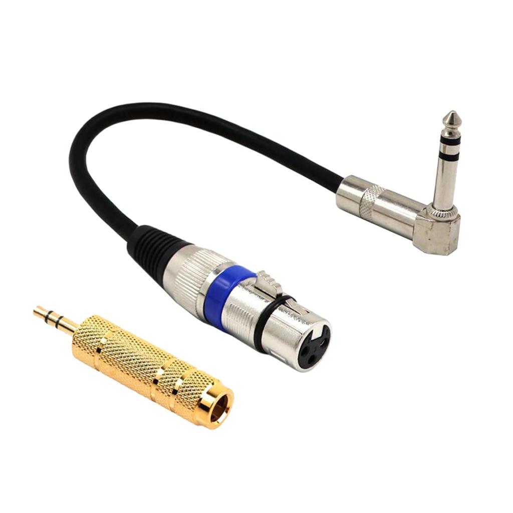 6.35 Mm Male to XLR Audio Female + 3.5 Mm Male to