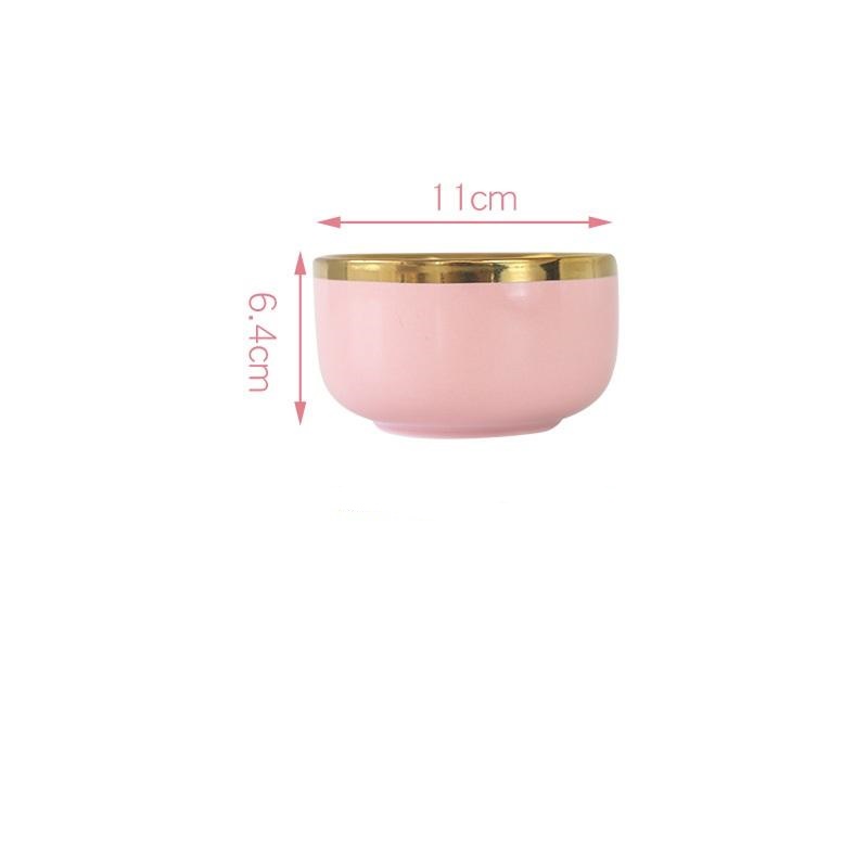 Bát cơm gốm sứ cao cấp  nhập khẩu màu hồng viền vàng sang trọng SWISS PINK 5479BS