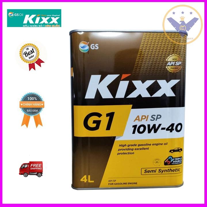 COMBO 2 Dầu nhớt ô tô tổng hợp Kixx G1 API SP 10W-40 Hàn Quốc can 4L