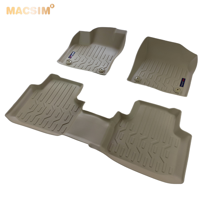 Thảm lót sàn xe ô tô VOLKWAGEN TERAMONT 2018+ đến nay Nhãn hiệu Macsim chất liệu nhựa TPV màu be.