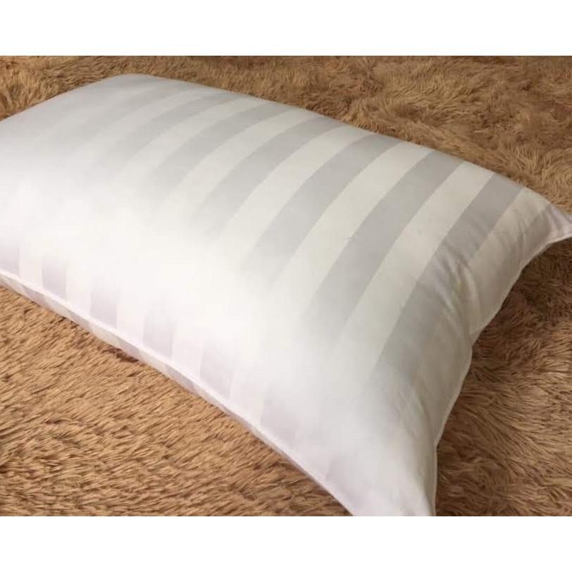 2 vỏ (áo) gối cotton trắng sọc 3 phân 50x70cm