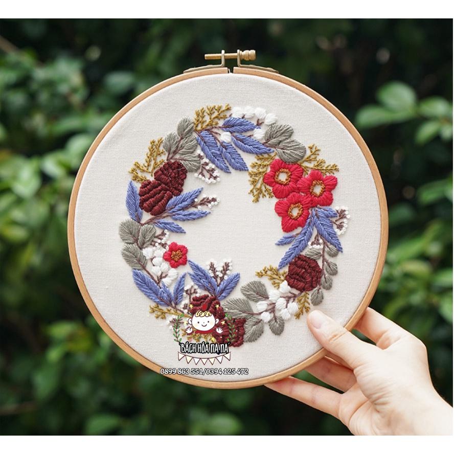 Combo Nguyên Liệu Thêu Tay Hoa Cỏ Sang Thu Chào Đông Cherish Handmade DIY Embroidery Tranh Trang trí - Bách hóa Na Na