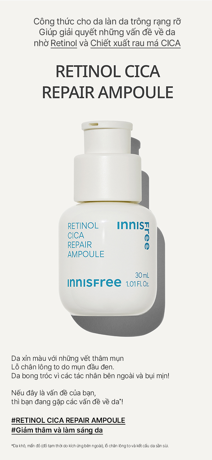 Tinh chất dưỡng phục hồi da innisfree Retinol Cica Repair Ampoule 30 mL (New2023)