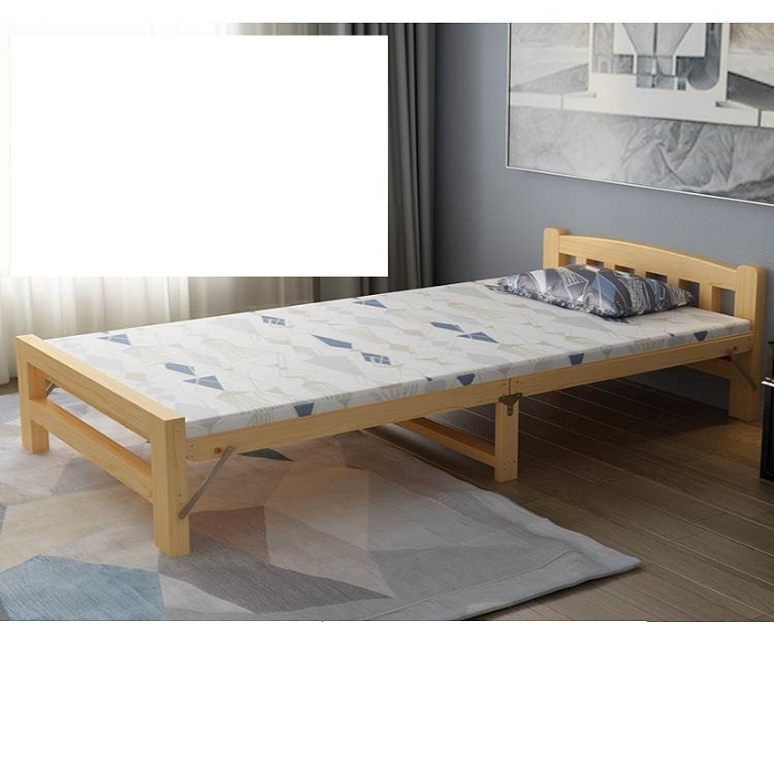 Giường Ngủ Gập Gọn Gỗ Thịt Tự Nhiên Cao Cấp Fullbox Đệm Gối